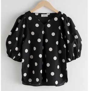 &Other Stories Polka Dot Puff Sleeve Blouse Size S